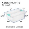 Tribello 6-Pack 12 Qt Stackable Plastic Storage Bins with Lids