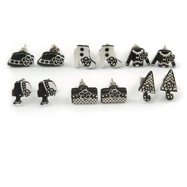 Children's/Teen's/Kid's Plastic Hat, Shoes, Umbrella, Bag, Lady, Jacket Stud Earrings Set