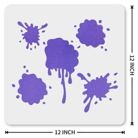 MAGJUCHE Slime Stencil 12 Inches, Reusable Stains and Splatters Stencil for Painting DIY Crafts Decor