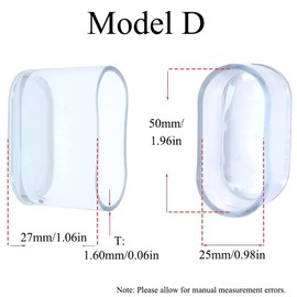 Pack of 10 Transparent Oval Rubber Chair Leg Protectors, Scratch-Resistant PVC Chair Leg Caps, Furniture Pads, Table Foot Protectors, Floor Protection for Table, Chair, Desk (25 x 50 mm)