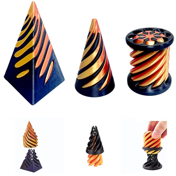 Impossible Cone (3 Pieces), 3D Print Spiral Cone Fidget Toy,