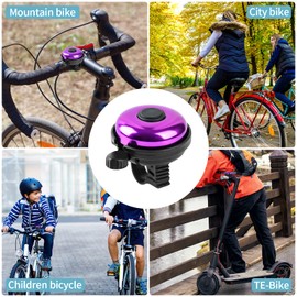 Xthuge Classic Bike Bell, Aluminum Bicycle Bell, Loud Crisp Clear Sound Bicycle Bike Bell for Adults Kids(Purple-Left Hand Use)