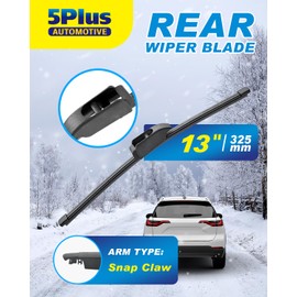 5 PLUS® 13 Inch Rear Wiper Blade Replacement for Jaguar E-Pace F-Pace 2018-2024/Alfa Romeo Stelvio 2017-2024/Forte 14-18/Elantra GT 13-17 Rear Windshield Wiper-OEM Quality Mute Back Wiper(13P/A310H)