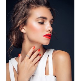 WOUOVO 925-Sterling-Silver Love Hand Heart Rings - Adjustable White Gold Plated Friendship Promise Ring Christmas Birthday Valentine's Day Jewelry Gifts for Women Teen Girls