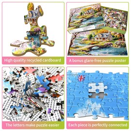 Puzzle 1000 Pieces for Adults, Classic Educational Game Beautiful Village Beautiful Decoration Puzzle Gifts