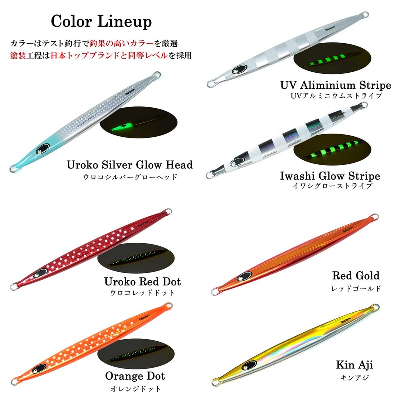 Long Fall Jig Type B Single Metal Jig Orange Dot