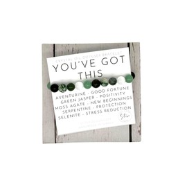 You Have Got This Crystal Bracelet - You Can Do This Gift - Exam Good Luck Gift - New Beginnings Gift - Aventurine Green Bracelet (6.5 inch Medium)
