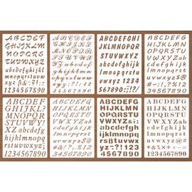 Pack of 8 Plastic Alphabet Letter Number Drawing Painting Stencils Sets for Scrapbook/DIY Painting Craft Projects，Letter Height is About 1 inch