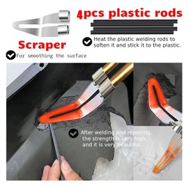 Plastic Welder,2 in 1 Plastic Welding Repair Kit with 1000pcs Hot Staples,4pcs Plastics Welding Rods,knife,Plier, Hot Staples Weld Gun Repair Kit for Car Bumper And Most Plastics(Black)