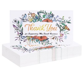 Pack of 50 Thank You Cards, Thank You Cards, Thank You Cards, Thank You Stickers for Christening, Confirmation, Wedding, Retirement, Business