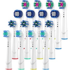 Cabezales de Repuesto para Oral B, 16 Unidades, Cerdas Extra Suaves, Compatibles con Braun, Modelos 2000/4000/5000/6500