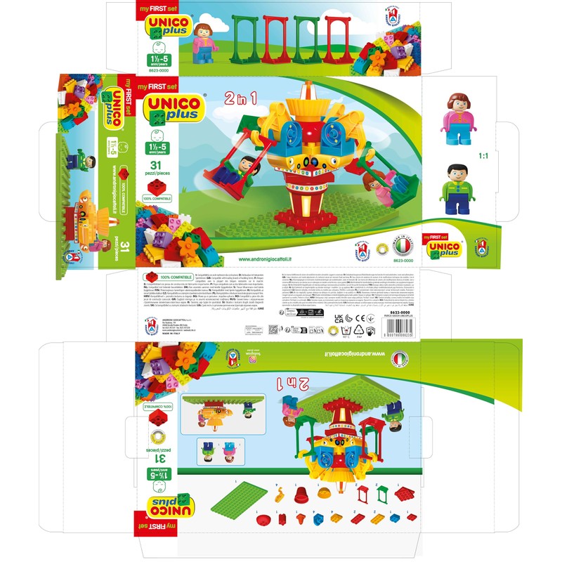 Unico Plus UNICOPLUS – Carousel 2 in 1, Multi-Colour, 8623