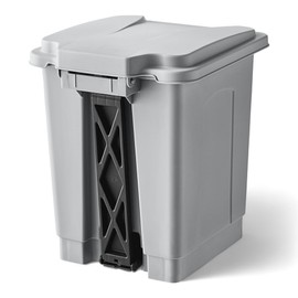 Mix.Home 4 Gallon Gray Step On Trash Can - Hands-Free Waste Bin with Odor Control Lid - Ideal for Kitchen, Bathroom, Office