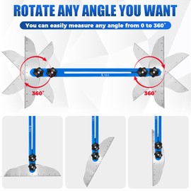 Stair Tread Template Tool, Stair Jig, Stair Gauge Set, Solid Stair Tread Jig for Accurately Measuring Angle Length, Stair Gauge Measuring Tool Compatible with Many Types of Layout Projects