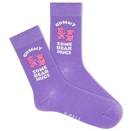 K. Bell Socks Women's Crew, Gummy Bear (Purple), 4-10