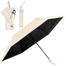 Seizuku Folding Umbrella, Parasol, Ultra Lightweight, 7.9 - 8.7 oz (203 g) - 7.9 oz (221 g), One-touch Automatic Opening/Closing with Safety Lock, Fully Blackout, UV Protection, 100% Sun or Rain,