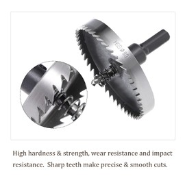 Kozelo 1pcs Hole Saw - [80mm] HSS (High Speed Steel) Drill Bit Hole Cutter for Stainless Steel Aluminum Metal Wood Plastic Use, Triangular Shank