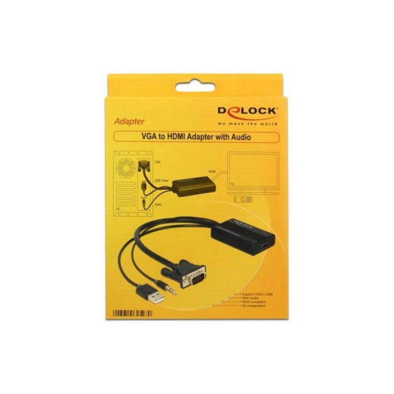 DeLock 62597 VGA to HDMI Adapter with Audio Black