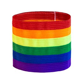 Sportacular Gear 5 Rainbow Bracelets with Velcro Fastening, Individually Adjustable, Rainbow Bracelet, Captain's Armband, Polyester