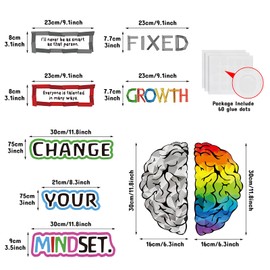 Outus 22 Pieces Growth Mindset Bulletin Board Classroom Growth Mindset Posters Banners Teacher Educational Poster Positive Sayings Display for Elementary Middle School Nursery Bedroom(Light Color)