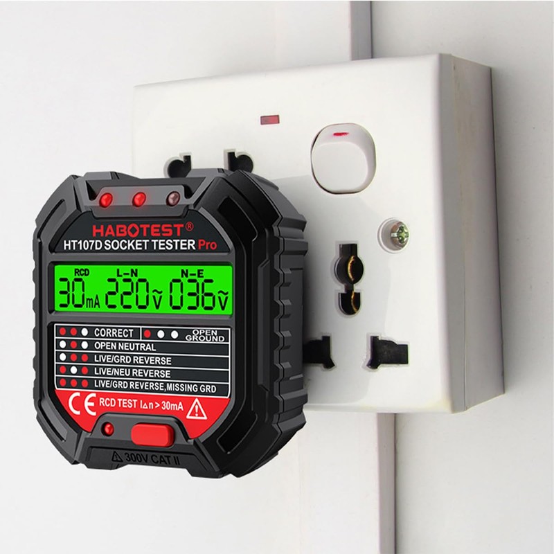 CENPEK Socket Tester Mains Outlet Tester with Voltage Display 90-250V