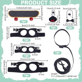 OLYCRAFT Black Bearded Dragon Lizard Leash Harness Set with Bowknot Collar Hat Collar Scooter 3 Size Lizard Harness Leash Adjustable Small Animal Harness for Bearded Dragon Lizard Reptile Small Pet