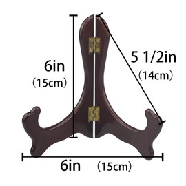 Artliving 6 inch Wood-Like Easels Plate Stand Holder Display Stands -Set of 4