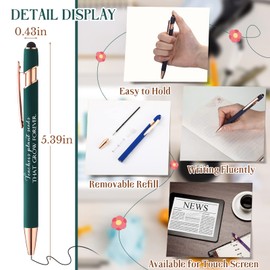 Inspirational Pens Thank You Gifts Black Ink Pens Motivational Quote Screen Touch Pens Employee Appreciation Gifts Ballpoint Pens for Back to School Gift for Teacher Coworker Team(30 Pcs)