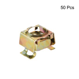sourcing map M12 Cage Nuts for Server Rack Cabinet, Carbon Steel Yellow Zinc Plated, Pack of 50