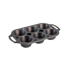 Lodge Seasoned Cast Iron Muffin Pan, 6 Impressions , 12.69"