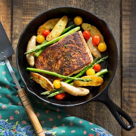 Simple Chef Cast Iron Skillet 3-Piece Set - 12", 10", 8" Heavy Duty Pans - Professional Restaurant Chef Quality Pre-Seasoned Pan Cookware Set