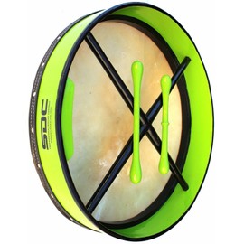 GREEN BODHRAN DRUM Irish Celtic18" Inch with 2 Tippers