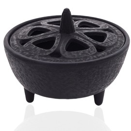 NBBENG Lotus Flower Incense Burner, Cast Iron, Multifunctional Aromatherapy Incense Holder for Sticks, Resin, Cone, Office, Yoga, Living Room Decoration