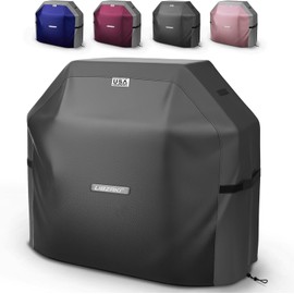 LIBZAKI Grill Cover 420D Waterproof, Weather Resistant, Rip-Proof, Anti-UV, Fade Resistant,Gas Grill Cover for Weber,Char Broil,Nexgrill Grills, etc.52 inches-Black