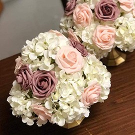 Higfra - Flores artificiales de aspecto real, 25 piezas, rosas falsas con tallos para bricolaje, ramos de boda, centro de mesa para baby shower, arreglos florales, mesas de fiesta, decoración del hogar