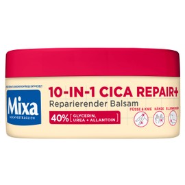 Mixa Balsamo riparante 10 in 1 Cica Repair+ con 40% glicerina, urea e allantoina per piedi, ginocchia, mani e gomiti, 150 ml
