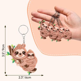 Mirabuy 40 Pack Sloth Keychains Sloth Key Rings for Sloth Lover Gifts, Sloth Themed Decorations, Birthday Gifts