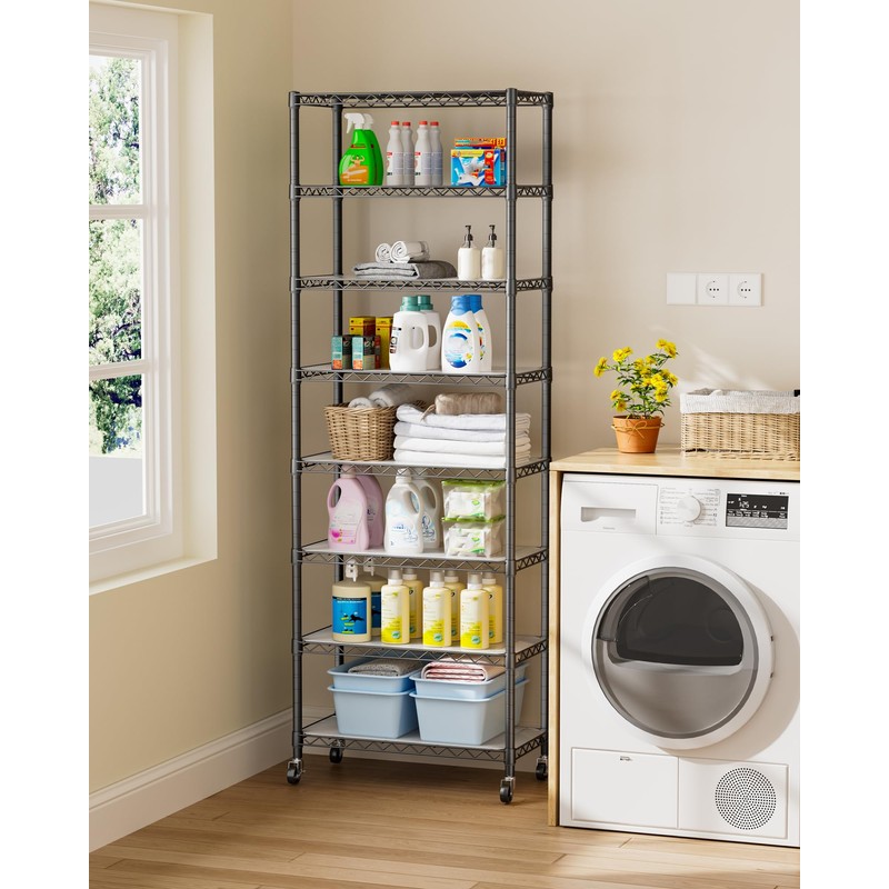 Golpart 8 Tier Shelves Storage Shelf Wire Closet Bathroom Organizers