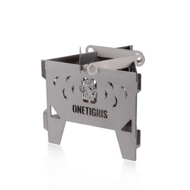 OneTigris Triangle Titanium Mini Wood Stove Lightweight Portable for Camping Backpacking Hiking Picnicking and BBQ, Weighs 14.8oz/0.93lbs only