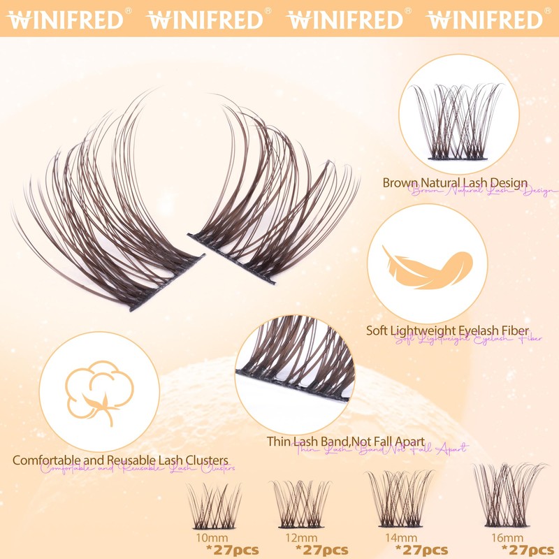 Winifred Brown Lash Clusters Kit - Natural Eyelash Extension Kit