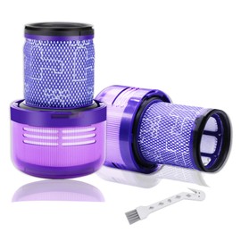 Filter V12 für Dyson V12 Detect Slim Absolute Extra Staubsauger, Chonphan Waschbar Ersatzfilter V12 Hepa Filter mit Reinigungsbürste, Ersetzen Sie # 971517-01 (2 Stück)