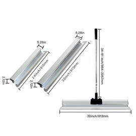VOYAR Skimming Blade Set,24"+32''Skimming Blades + 34"-81" Extension Handle,0.37mm Stainless Steel Knife, Smoothing Drywall Knife,Blade Knockdown Spatula for Gyprock/Drywall/Wall-Board/Plaster Walls
