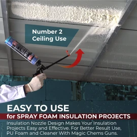 Spray Polyurethane Foam Gun Nozzles Precision for Vertical and Horizontal Ceiling Foam Applications, Replacement Tips, Reusable Sealed Small Red Nozzles for Construction Insulation (6 Pack)