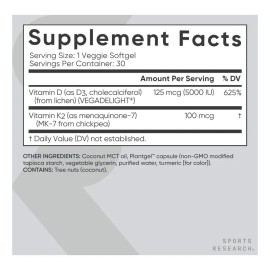 Vitamina D3 + K2 A Base Plantas Huesos Fuertes 60 Americano