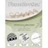 3 Pairs Gold Flower Butterfly CZ Stud Earrings with Silicone