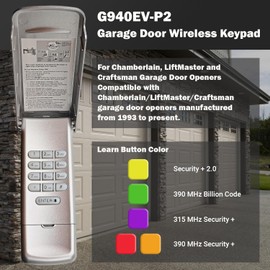 Garage Door Opener Keypad Universal Compatible with Liftmaster Chamberlain Craftsman Openers Replacement for 877MAX 878MAX G940EV-P2 377LM 877LM 977LM 66LM CMXZDCG440 Wireless Keypad (Silver Metallic)