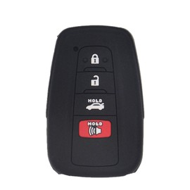 LemSa 2Pcs Rubber Silicone Key Fob Cover Remote Keyless Protector Bag Holder for Toyota Camry C-HR Prius 2017 2018 2019 2020 HYQ14FBC, Black+Red