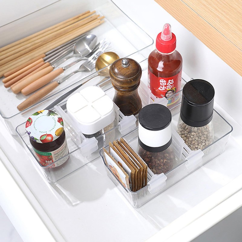 TOPINCN 4Pcs Refrigerator Dividers PP Extendable Fridge Separator Organizer Retractable