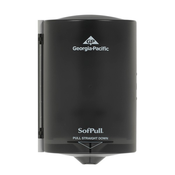 SofPull Junior Centerpull Paper Towel Dispenser by GP PRO (Georgia-Pacific), Translucent Smoke, 58008, 1 Dispenser, 7.10" W x 6.68" D x 10.77"