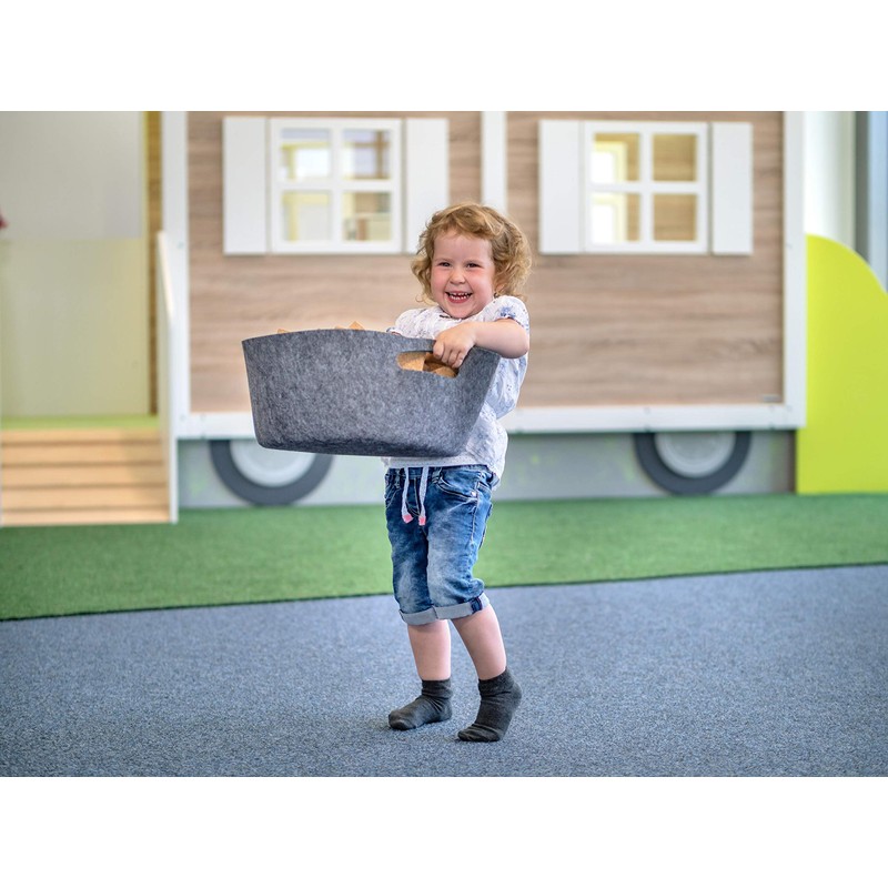 Betzold - Storage basket felt basket turquoise, diameter 38 cm,